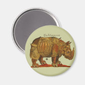 Vintage Rhino Durer's Rhinoceros Antike Magnet (Vorderseite/Rückseite)