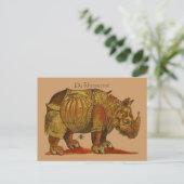 Vintage Rhino Durer's Rhinoceros Antike Postkarte (Stehend Vorderseite)