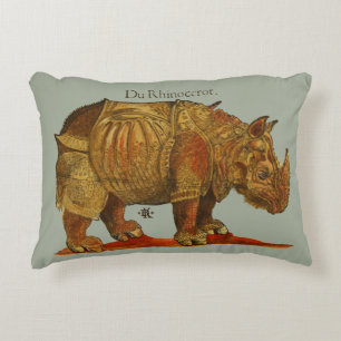 Vintage Rhino Durer's Rhinoceros Antike Zierkissen