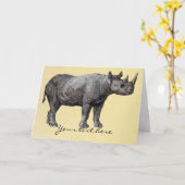 Vintage Rhino-Grußkarte Karte (Gelbe Blume)