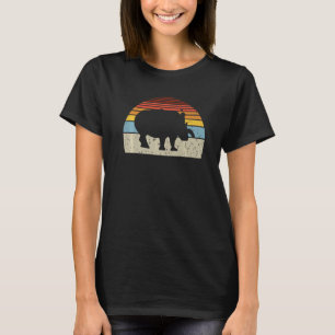 Vintage Rhino Retro Rhino Silhouette Niedlich Natu T-Shirt
