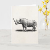 Vintage Rhinoceros Illustration Rhino Rhinos Karte (Gelbe Blume)