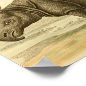 Vintage Rhinoceros-Naturgeschichte Poster (Ecke)