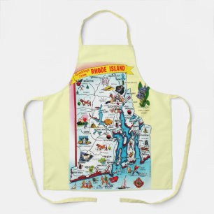 Vintage Rhode Island Karte Schürze