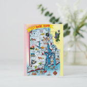 Vintage Rhode Island Map Postcard Postkarte (Stehend Vorderseite)