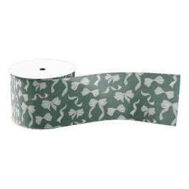 Vintage Ribbon & Bows Watercolor Linen (Green) Ripsband