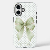 Vintage Ribbon Polkadot Personalized Case-Mate iPhone Hülle (Rückseite)