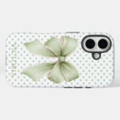 Vintage Ribbon Polkadot Personalized Case-Mate iPhone Hülle (Rückseite (Horizontal))