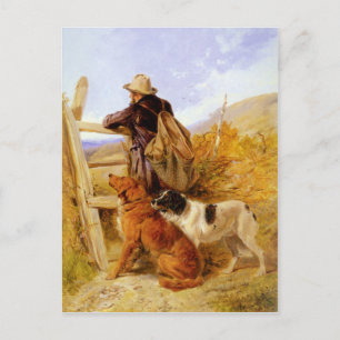 Vintage Richard Ansdell Der Wildhüter Hunde Golden Postkarte