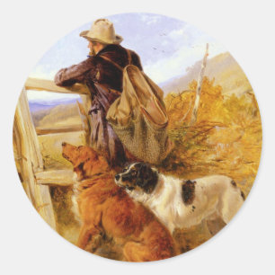 Vintage Richard Ansdell Der Wildhüter Hunde Golden Runder Aufkleber