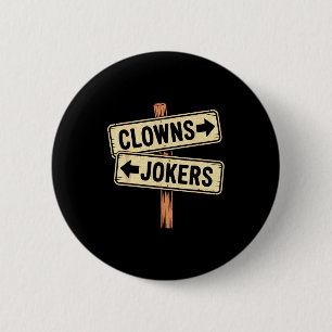 Vintage Richtung Clowns nach links Joker nach Button