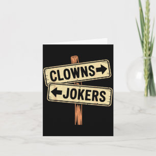 Vintage Richtung Clowns nach links Joker nach Karte