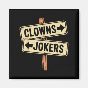 Vintage Richtung Clowns nach links Joker nach Magnet