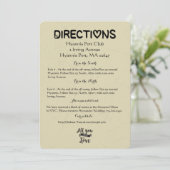 Vintage Richtungen Details zu Black Wedding Liebe Einladung (Stehend Vorderseite)