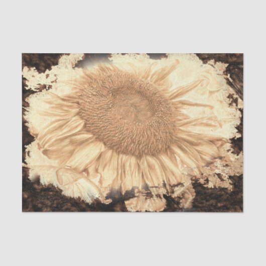 Vintage Riesenblumen bemalt rustikale Vignette Seidenpapier (Vorderseite)
