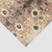 Vintage Riesenblüten Gelbe Sepia Abstrakt Seidenpapier (Ausschnitt)