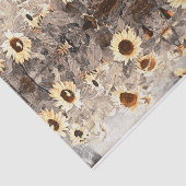 Vintage Riesenblüten Gelbes Brown Sepia Art Seidenpapier (Ausschnitt)