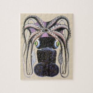 Vintage-Riesenkrake oder Tintenfisch, Meereslebewe Puzzle