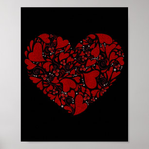 Vintage Riesiges Herz Romantisches Valentinstag Ge Poster