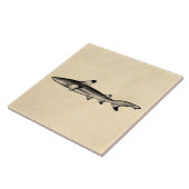 Vintage Riff-Haifisch-Illustration - Schwarzes Fliese (Seite)