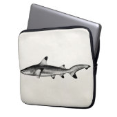 Vintage Riff-Haifisch-Illustration - Schwarzes Laptopschutzhülle (Vorderseite Links)