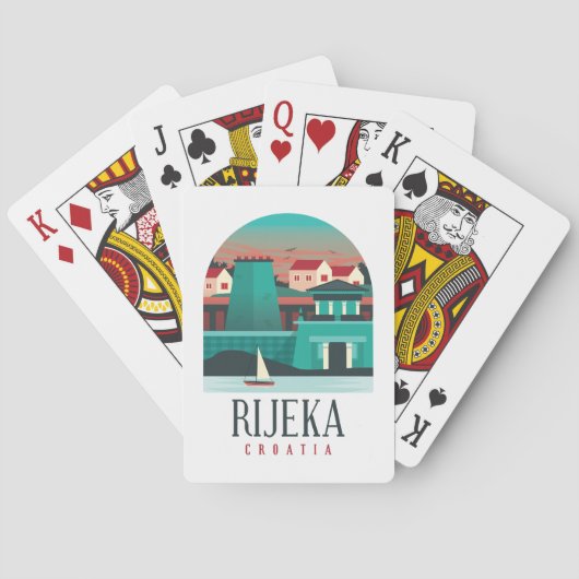 VIntage Rijeka Croatia Adria Coast Spielkarten (Rückseite)