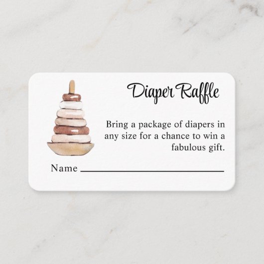 Vintage Ringe Toy Diaper Raffle Begleitkarte (Vorderseite)