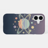Vintage Ringed Planet iPhone 16 Hülle (Rückseite (Horizontal))