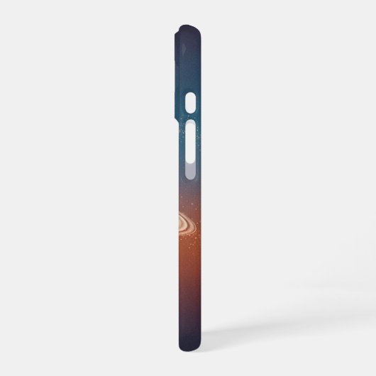 Vintage Ringed Planet iPhone 16 Hülle (Linke Seite)