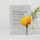 Vintage Ringelblumen-Hochzeits-Einladungen Einladung (Stehend Vorderseite)