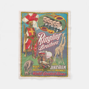 Vintage-Ringling-Brüder-Zirkusposter Fleecedecke