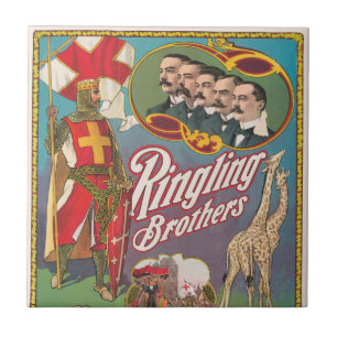 Vintage-Ringling-Brüder-Zirkusposter Fliese