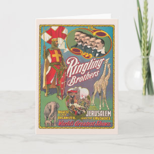Vintage-Ringling-Brüder-Zirkusposter Karte