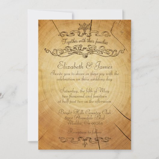 Vintage Rings Hochzeitsfeiern Einladung (Vorderseite)