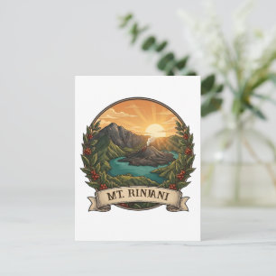 Vintage Rinjani Berg Indonesien Vulkan Retro Postkarte