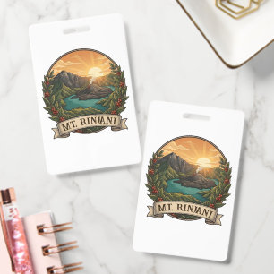 Vintage Rinjani Indonesien Vulkan Retro Ausweis