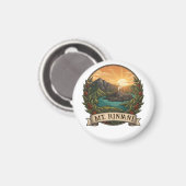 Vintage Rinjani Indonesien Vulkan Retro Magnet (Vorderseite/Rückseite)