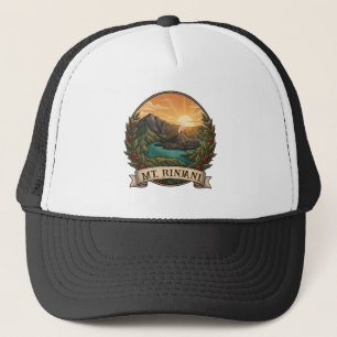 Vintage Rinjani Indonesien Vulkan Retro Truckerkappe