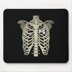 Vintage Rippenkäfig Herz Fußball Halloween Fußball Mousepad