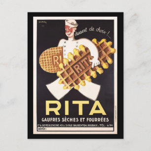 Vintage Rita Biscuit Werbung Postkarte
