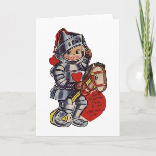 Vintage-Ritter Valentinstag Feiertagskarte