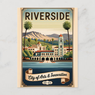 Vintage Riverside Kalifornien Stadt der Künste Ret Postkarte