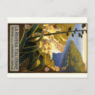 Vintage-Riviera-Plakat Italien Postkarte