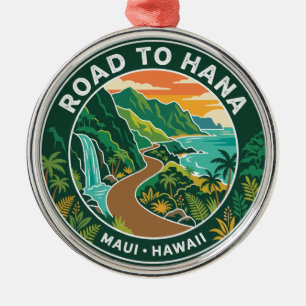 Vintage Road to Hana Hawaii Ornament Aus Metall