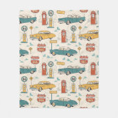 Vintage Road Trip Pattern (1) Fleecedecke (Vorderseite)