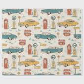 Vintage Road Trip Pattern (1) Geschenkpapier (Flach)