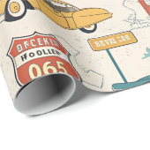 Vintage Road Trip Pattern (1) Geschenkpapier (Rolleneckpunkt)