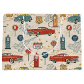 Vintage Road Trip Pattern (2) Große Geschenktüte (Vorderseite)