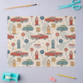 Vintage Road Trip Pattern (2) Seidenpapier (Basteln)