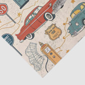 Vintage Road Trip Pattern (2) Seidenpapier (Detail)